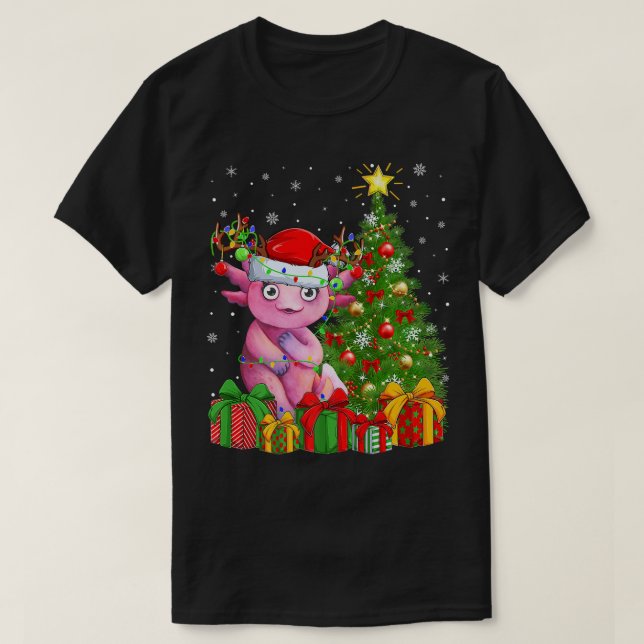 Aolotl Lighting Julafton Träd Santa Hat Aolotl Chr T Shirt (Design framsida)