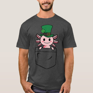 Aolotl med Leprechaun Hat Aolotl Kawaii St Patric T Shirt