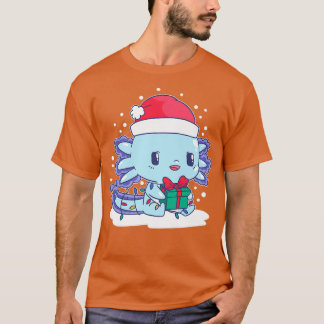 Aolotl Santa Hat Julafton Ljus Cute Kawaii Aolotl  T Shirt