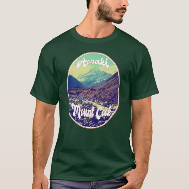 Aoraki: Mount Cook, Mountain, Nya Zeeland T Shirt (Framsida)
