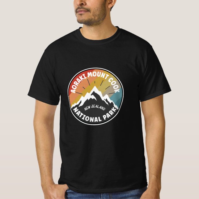 Aoraki Mount Cook nationalpark NZ T Shirt (Framsida)