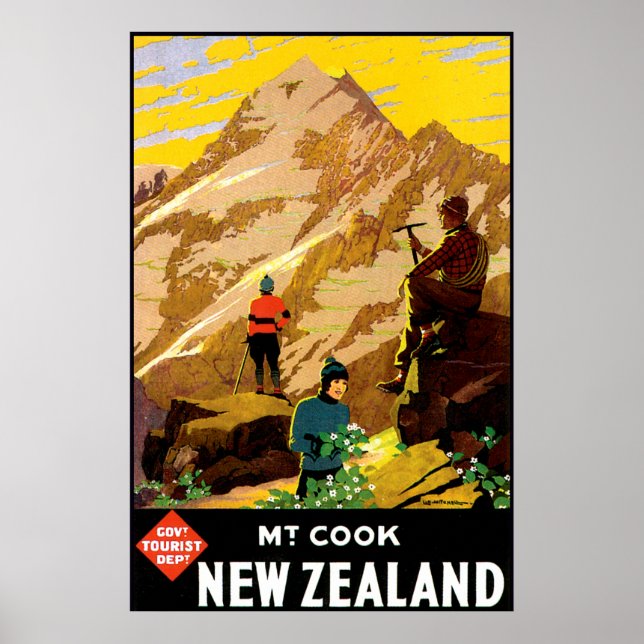 Aoraki Mount Cook Nya Zeeland Poster (Framsidan)