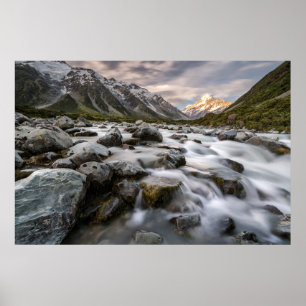 Aoraki Mt. kocknationalpark nyazeeländsk Poster