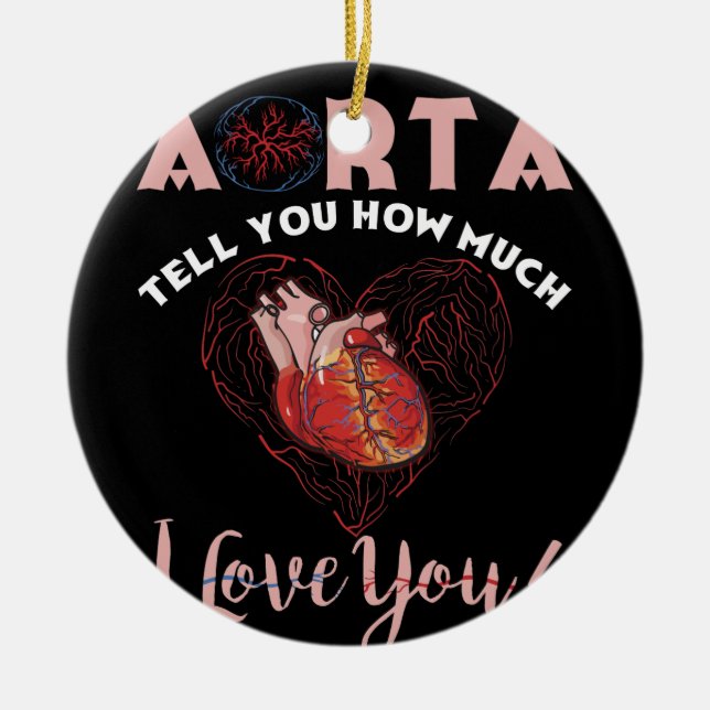 Aorta, berätta hur mycket jag Kärlekar du älskar Julgransprydnad Keramik (Framsidan)