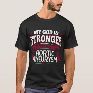Aortic Aneurysm Survivor Burgundy Awareness Ribbon T Shirt