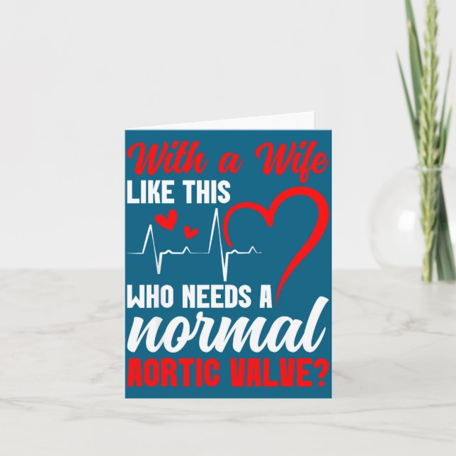 Aortic Valve Warrior Wife Heart Surgery Valve Repl Kort (Framsida)