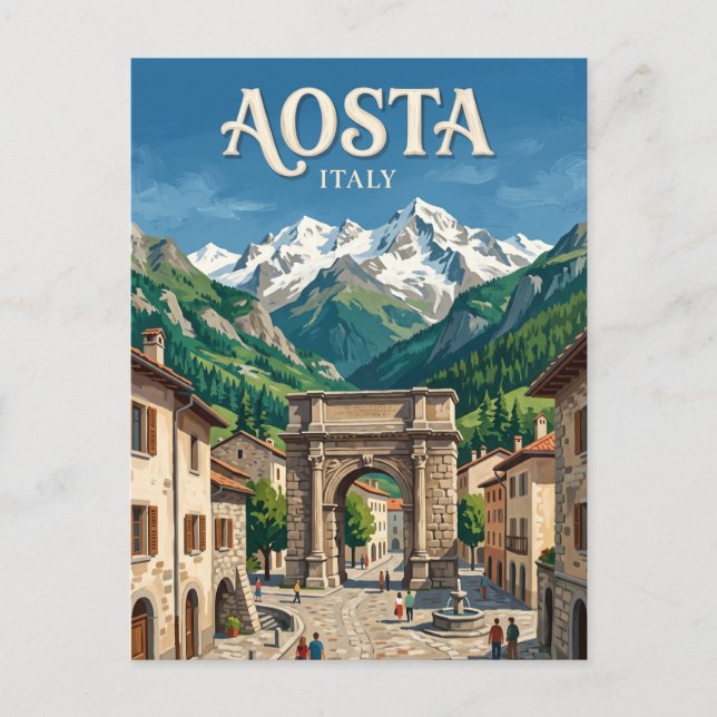 Aosta Italien Vykort (Framsida)