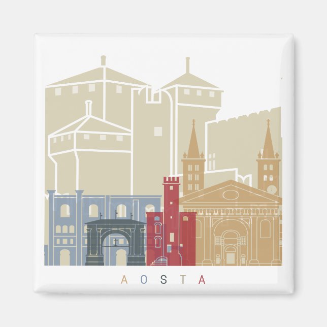 Aosta skyline poster magnet (Framsidan)