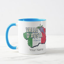 Aosta Valley Italien Region Karta Vintage Souvenir