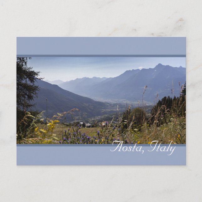 Aosta Valley Mountain View, Italien Vykort (Framsida)