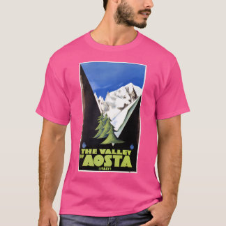 Aostadalen, italienska Alpernor, Travel Poster Art T Shirt