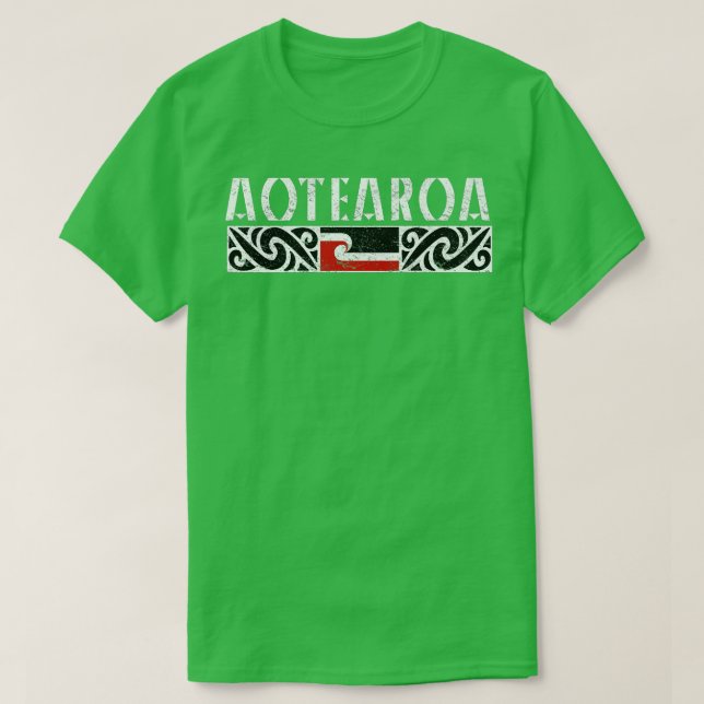 Aotearoa Maori Flagga T Shirt (Design framsida)