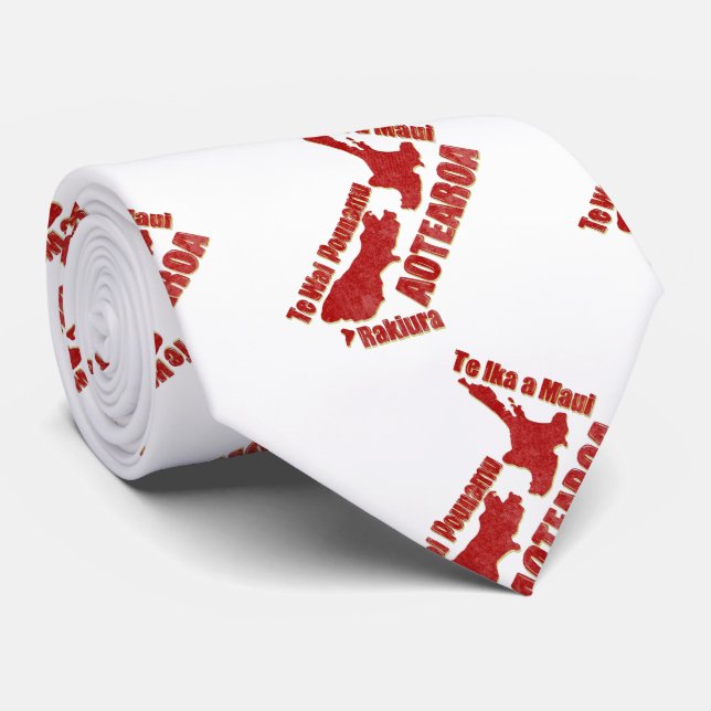 Aotearoa Maori Ställe Namn Slips (Rullad)