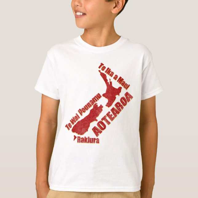 Aotearoa Maori Ställe Namn T Shirt (Framsida)