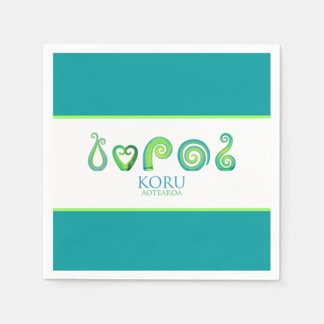 Aotearoa New Zealand Koru - Grönt Pappersservett (Framsidan)