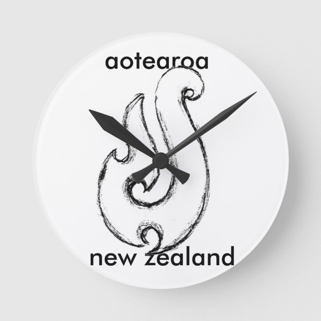 aotearoa New Zealand Rund Klocka (Framsida)