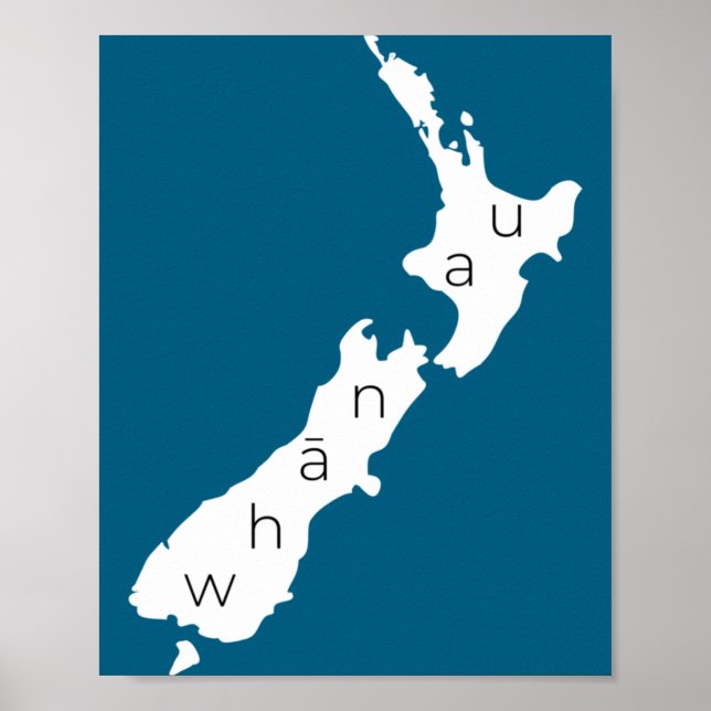Aotearoa New Zealand With Kiwi Whanau Maori  Poster (Framsidan)