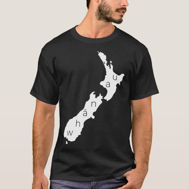 Aotearoa New Zealand With Kiwi Whanau Maori  T Shirt (Framsida)