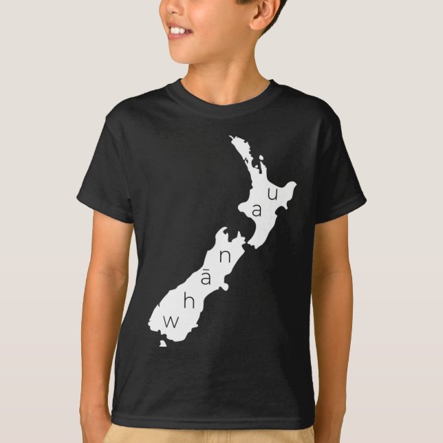Aotearoa New Zealand With Kiwi Whanau Maori  T Shirt (Framsida)