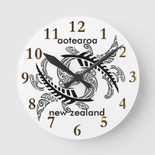 aotearoa new zeeland Fern Rund Klocka