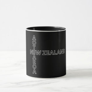 Aotearoa Nya Zeeland, Black and White NZ Mönster Mugg