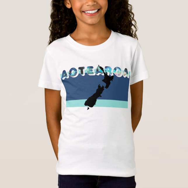 AOTEAROA NZ PAUA TEXT NEW ZEALAND LAND MAORI T SHIRT (Framsida)