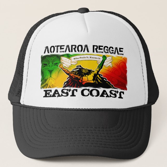 AOTEAROA REGGAE ÖSTER KUSTEN TRUCKERKEPS (Framsida)