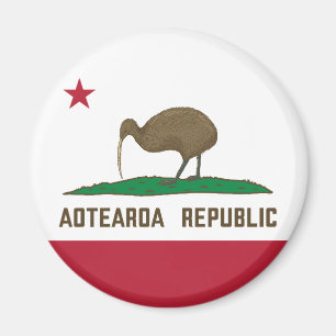 Aotearoa Republic Kiwi Flagga Nya Zeeland Magnet