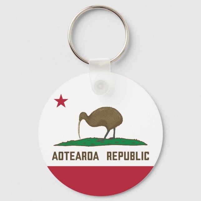 Aotearoa Republic Kiwi Flagga Nya Zeeland Nyckelring (Framsida)