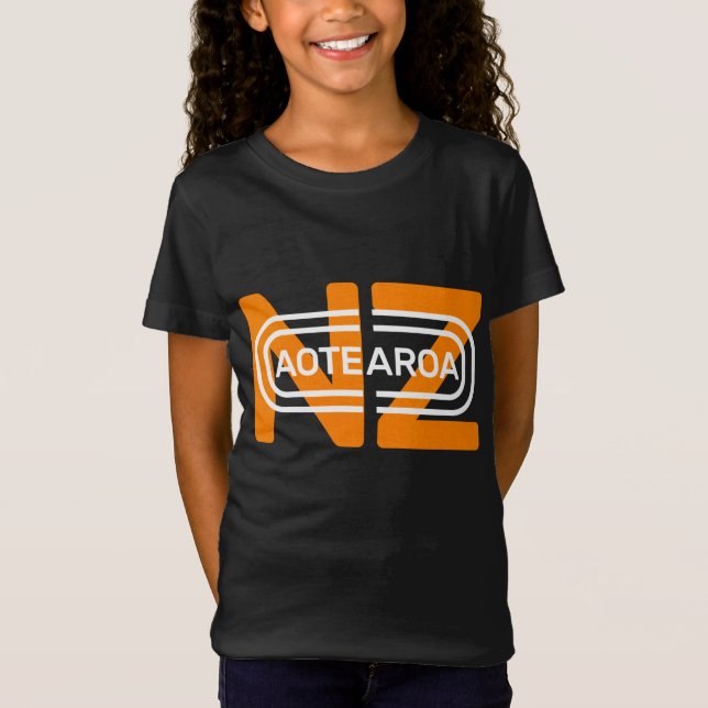 Aotearoa Text art Modern T Shirt (Framsida)