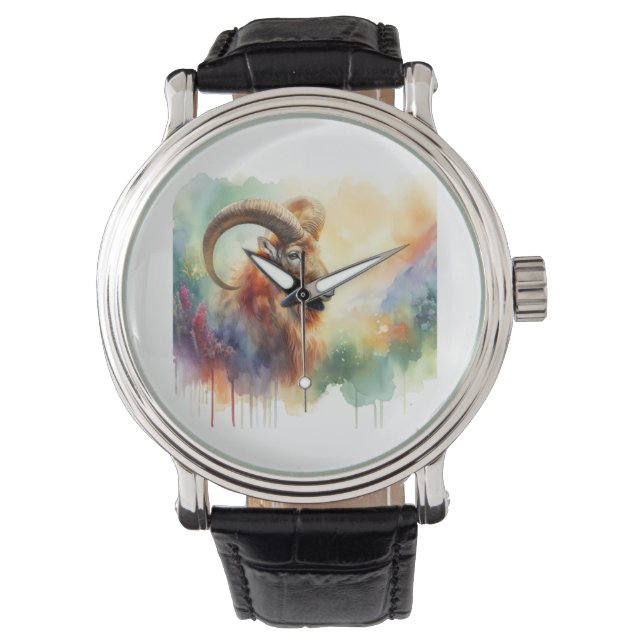 Aoudad 180624AREF120 - Watercolor Armbandsur (Framsida)