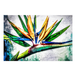 *~* AP10 Bird of Paradise Art Painting #13 Fototryck