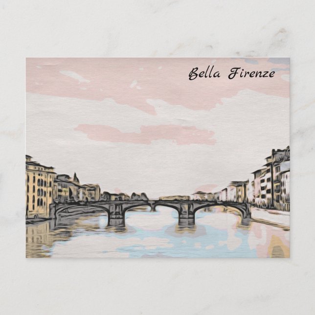 ** AP12 Bridge Firenze Florence Italien italienska Vykort (Framsida)