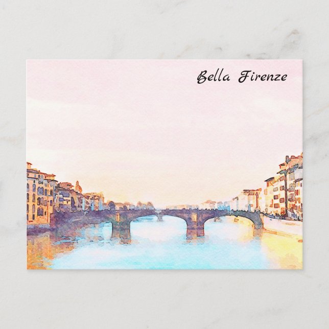 ** AP12 Bridge Firenze Italien Florence italienska Vykort (Framsida)
