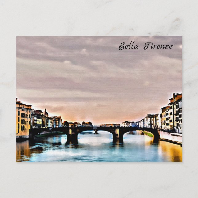 ** AP12 Firenze Italien Florence Italienska bron Vykort (Framsida)