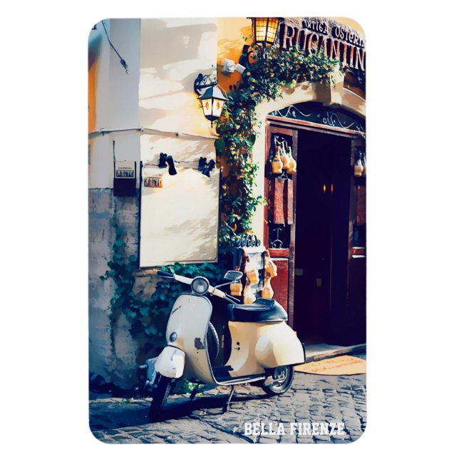* AP12 Italia Scooter Florence Italy Cobblestone Magnet (Vertikal)