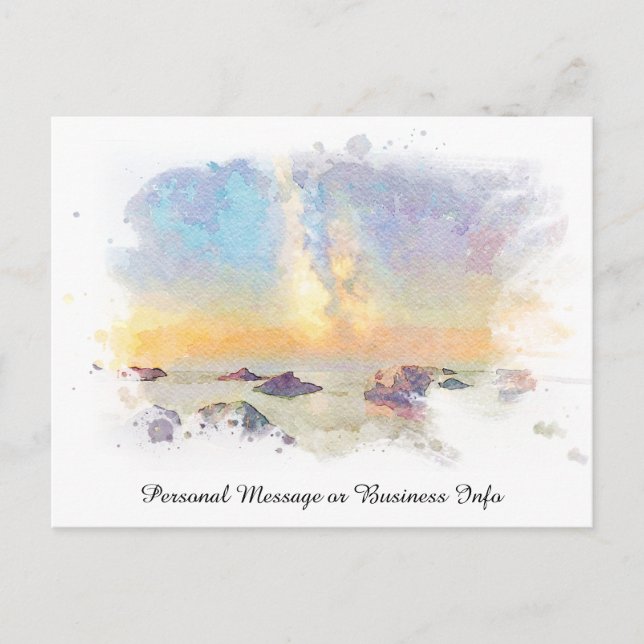 *~ AP12 Pastel Cannelle Beach Italia Italien Sunse Vykort (Framsida)