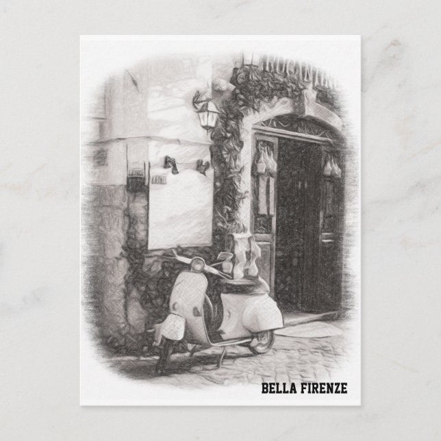 * AP12 Scooter Florence Italia Cobblestone Italia Vykort (Framsida)