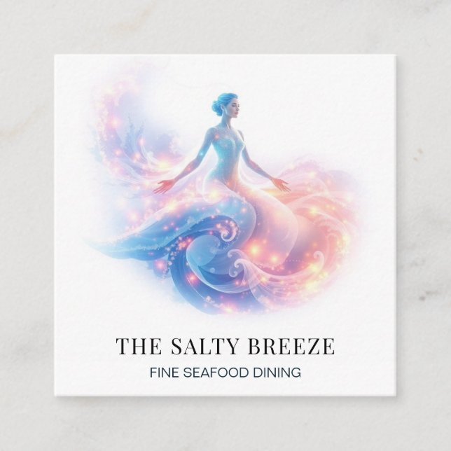 *~* AP13 104 Beach WAVE Birth of Venus Fyrkantigt Visitkort (Framsida)