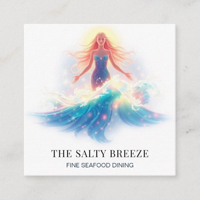 *~* AP13 Beach WAVE Birth of Venus 52 Fyrkantigt Visitkort (Framsida)