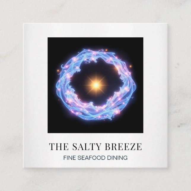 *~* AP13 Beach Wave Yoga Spa Massage Reiki 92 Fyrkantigt Visitkort (Framsida)