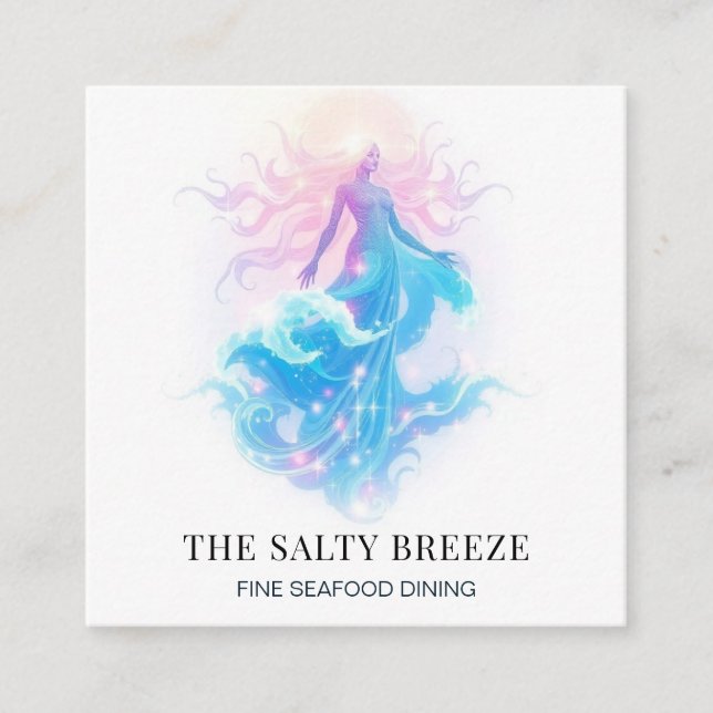 *~* AP13 Healing 80 Beach WAVE Birth of Venus Fyrkantigt Visitkort (Framsida)