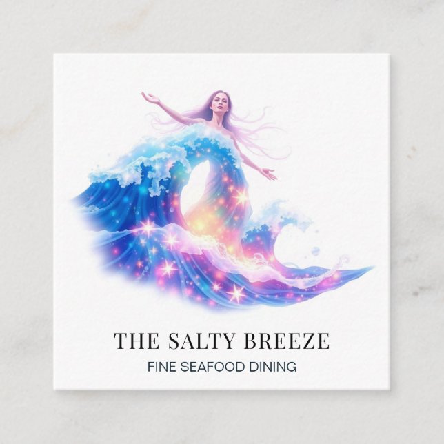 *~* AP13 Healing Beach WAVE Birth of Venus 63 Fyrkantigt Visitkort (Framsida)