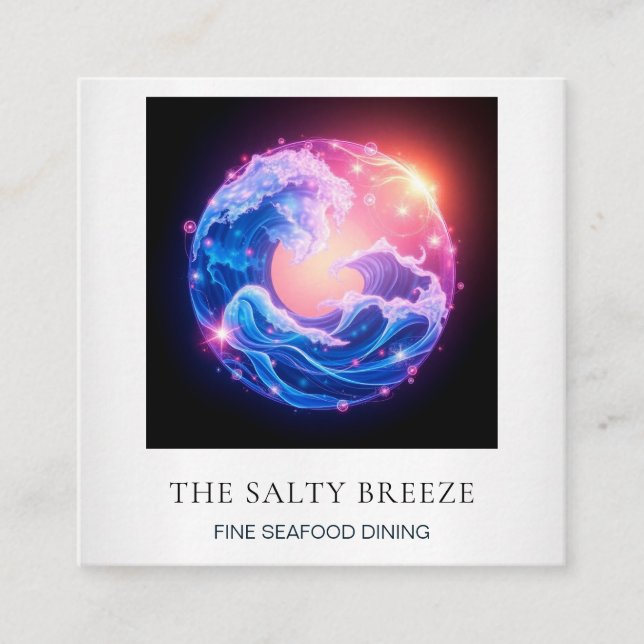 *~* AP13 Nautical Coastal Boating Fishing 96 Fyrkantigt Visitkort (Framsida)