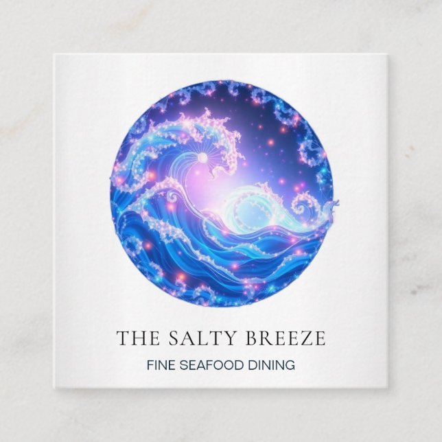 *~* AP13 Nautical Coastal Real Gods Agent 96 Fyrkantigt Visitkort (Framsida)