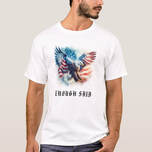 *~* AP16 American Flagga USA Bald Detail EGLE T Shirt (Framsida)