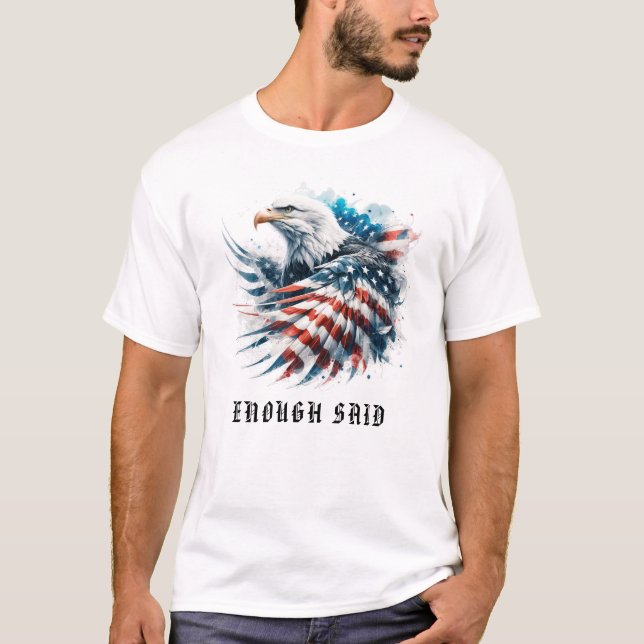 *~* AP16 Detaljerad amerikansk Flagga Örn USA T Shirt (Framsida)
