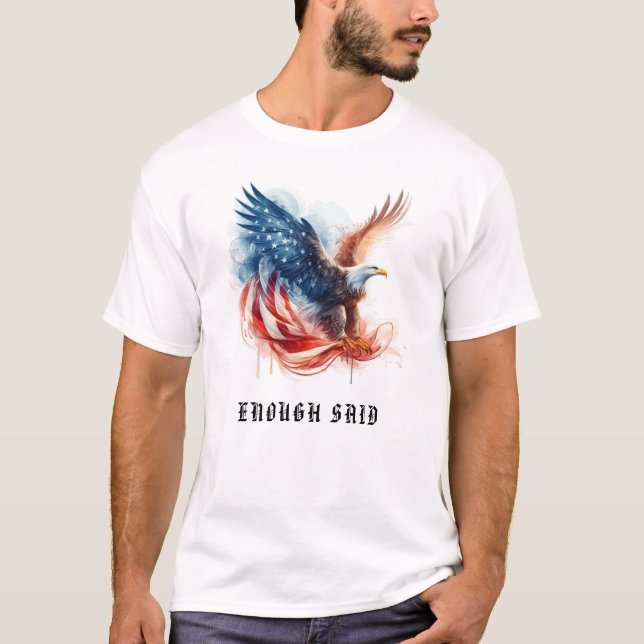 *~* AP16 Detaljerad amerikansk Flagga Örn USA T Shirt (Framsida)