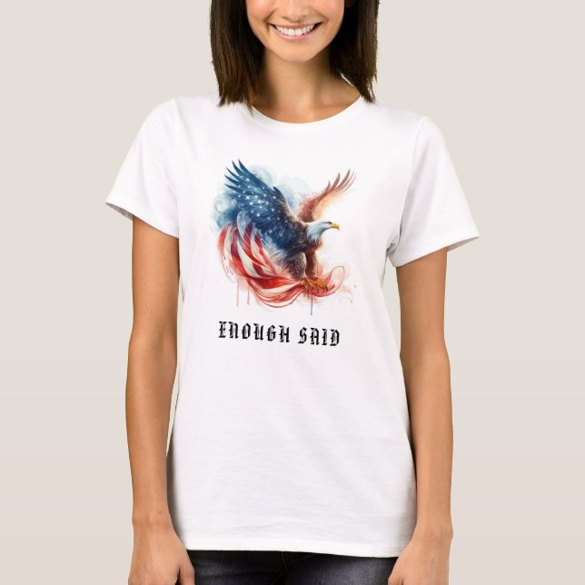 *~* AP16 Detaljerad amerikansk Flagga Örn USA T Shirt (Framsida)