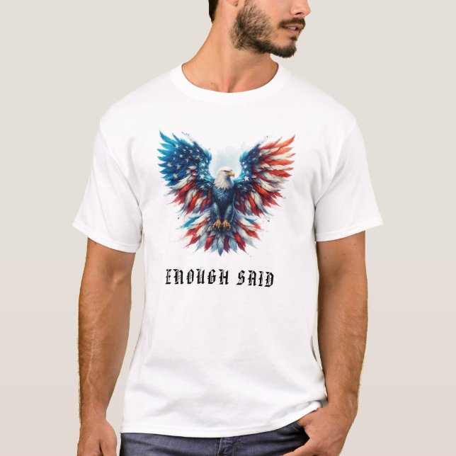 *~* AP16 Detaljerad amerikansk Flagga USA. Örn T Shirt (Framsida)